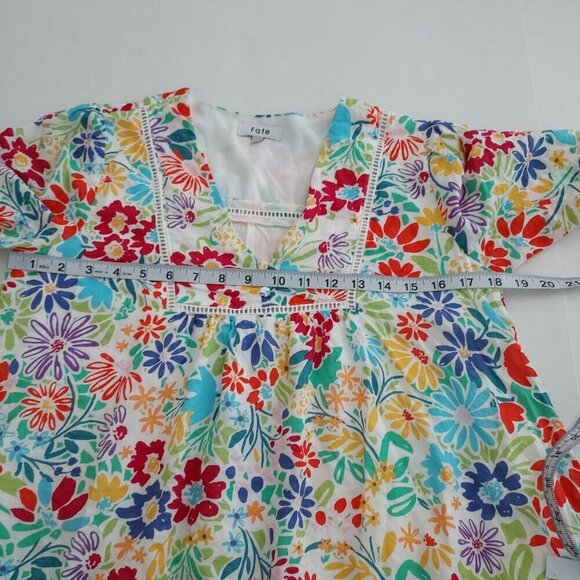 Fate Multi-Color Floral Print Mini Dress Size Small - Picture 4 of 7